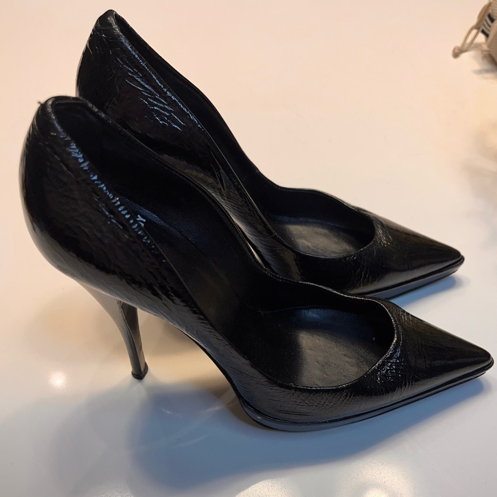 Pierre Hardy Black Leather Pointy Platform Heels, excellent condition, size 6
